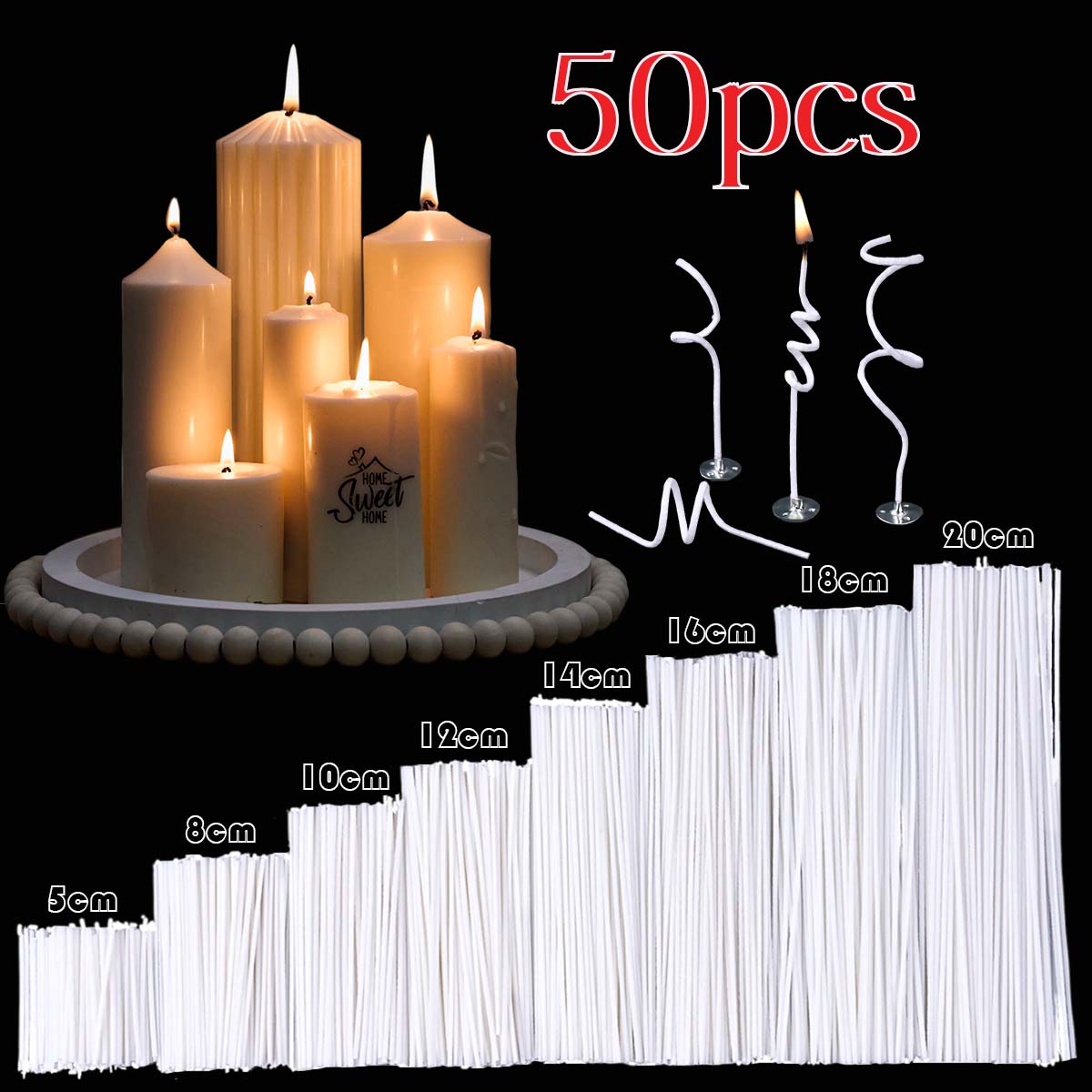 50 Adet 5-20Cm Mum Fitileri Mu - Candle Making Instructions incelemesi ve fiyatı